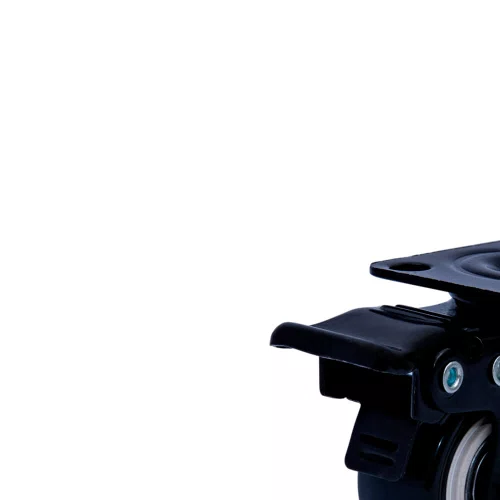 Rodízio Giratório Black 41mm 30kg com Placa e Freio e Roda Preto - Colson
