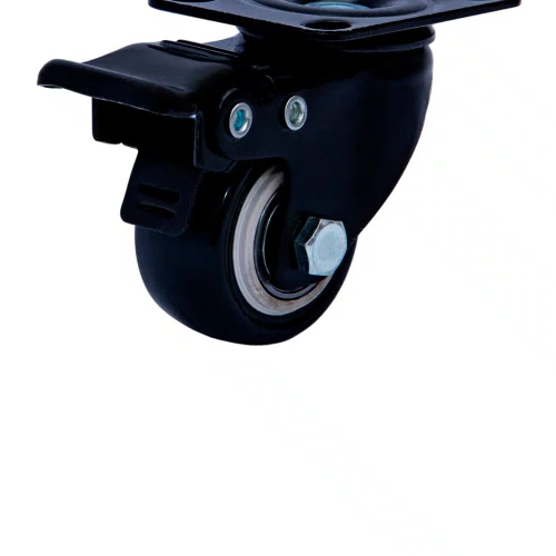 Rodízio Giratório Black 41mm 30kg com Placa e Freio e Roda Preto - Colson