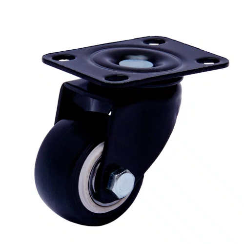 Rodízio Giratório Black 41mm 30kg com Placa e Roda Preta - Colson