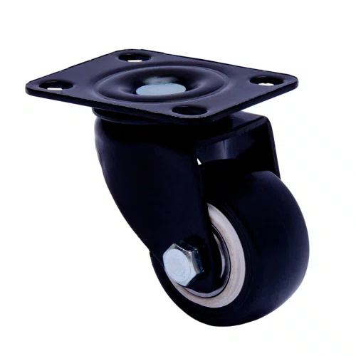 Rodízio Giratório Black 41mm 30kg com Placa e Roda Preta - Colson