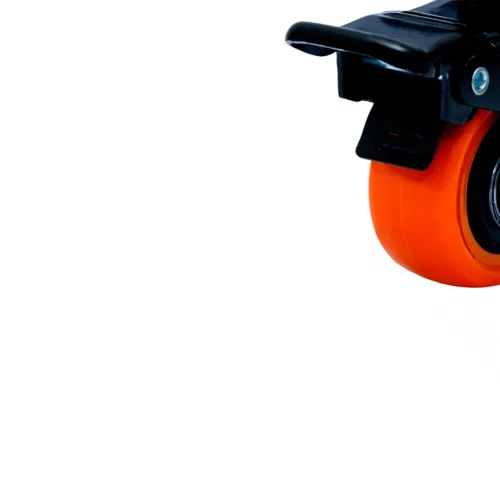 Rodízio Giratório Black 50mm 50kg com Placa e com Freio Roda Laranja - Colson