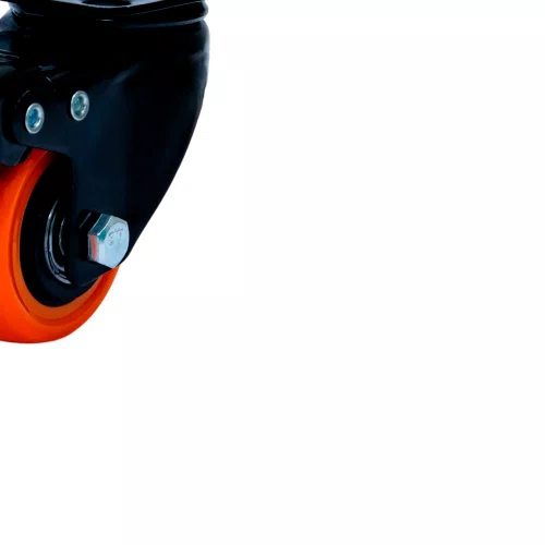 Rodízio Giratório Black 50mm 50kg com Placa e com Freio Roda Laranja - Colson