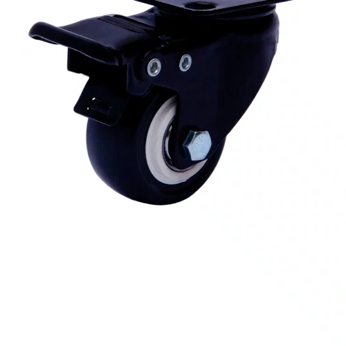 Rodízio Giratório Black 50mm 50kg com Placa e Freio Roda Preto - Colson