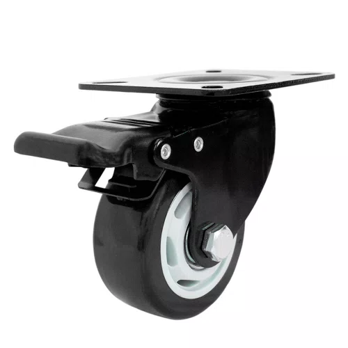 Rodízio Giratório com Freio Black 75mm 70kg Preto - Colson