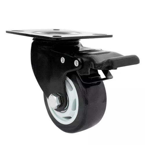 Rodízio Giratório com Freio Black 75mm 70kg Preto - Colson