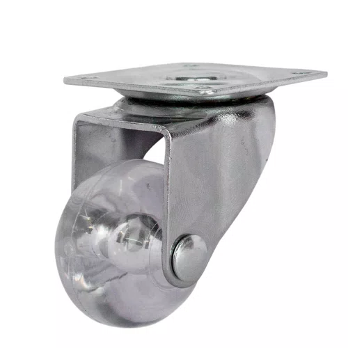 Rodízio Giratório Série Gel 35mm 30kg com Placa e Roda Transparente - Colson