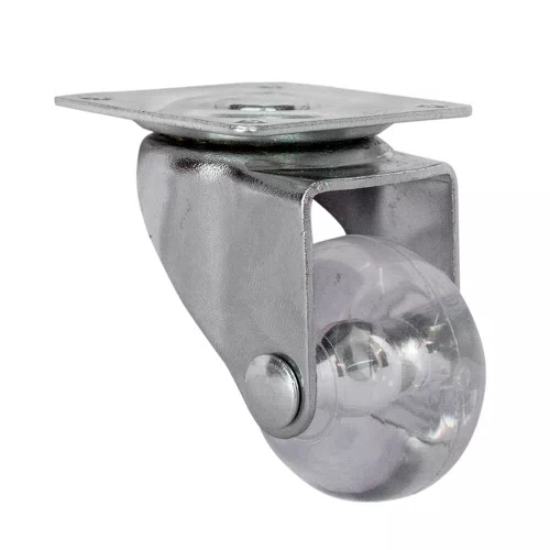 Rodízio Giratório Série Gel 35mm 30kg com Placa e Roda Transparente - Colson