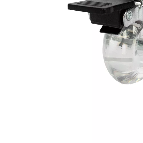Rodízio Giratório Série Gel 50mm 40kg com Placa e Freio Roda Transparente - Colson