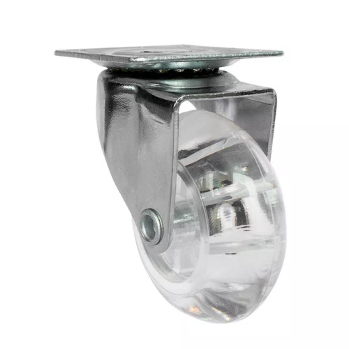Rodízio Giratório Série Gel 50mm 40kg com Placa Roda Transparente - Colson