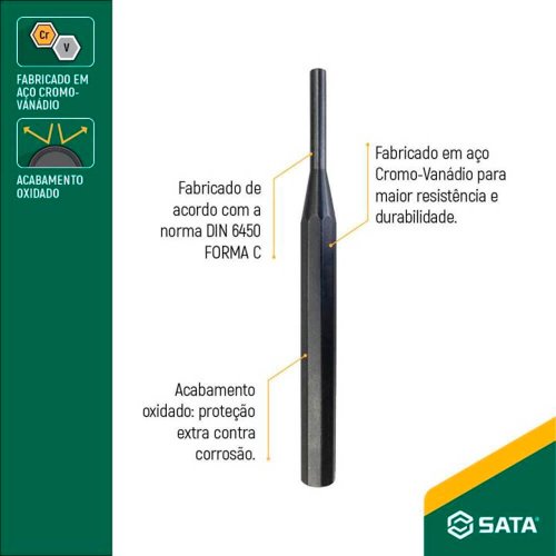 Saca Pino Paralelo 8mm - Sata