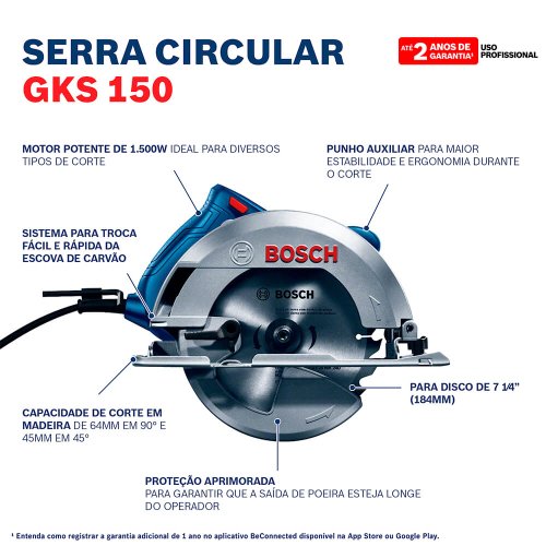 Serra Circular GKS 150 STD 1500W 220V - Bosch