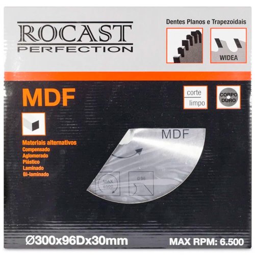 Serra Circular MDF - 250mm X 80 dentes - Rocast