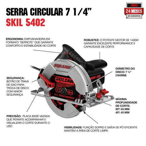Serra Circular Skil 5402 220V Com Mala - Skil