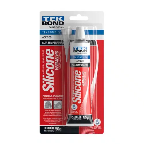 Silicone Acético Alta Temperatura Vermelho 50g - TekBond