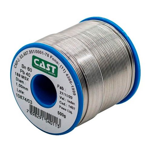 Solda Cast 1MM Azul 60X40 189MSX 10 Carretel 500g - Cast Soldas