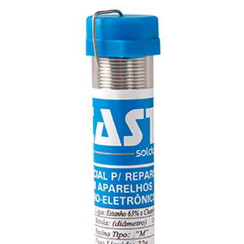 Solda em Fio 1mm Azul 63x37 Tubete 22g - Cast Soldas