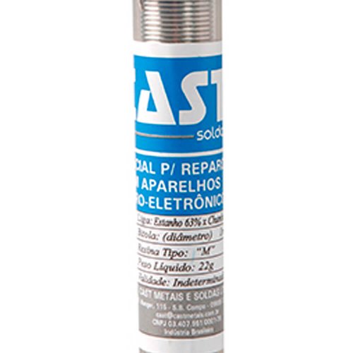 Solda em Fio 1mm Azul 63x37 Tubete 22g - Cast Soldas