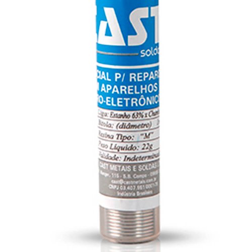 Solda em Fio 1mm Azul 63x37 Tubete 22g - Cast Soldas