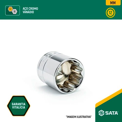 Soquete Estriado 1/2" de 30mm - Sata