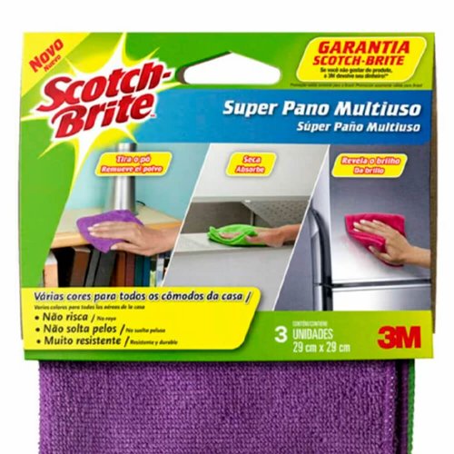 Super Pano Scotch Brite Multiuso com 3 peças - 3M
