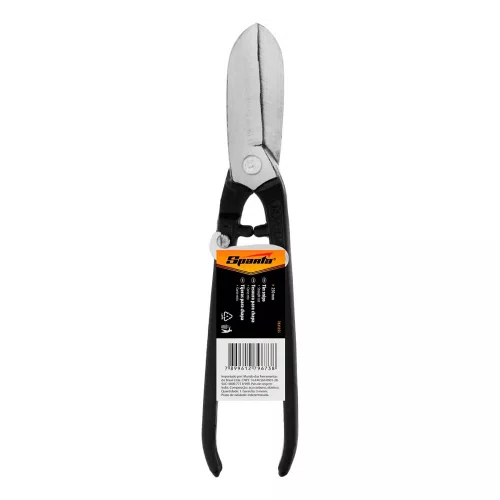 Tesoura Chapa Reta 250mm Corte Reto com Mola - Sparta