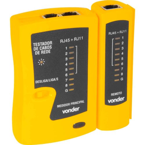 Testador de Cabos de Rede RJ11, RJ12 e RJ45 - Vonder
