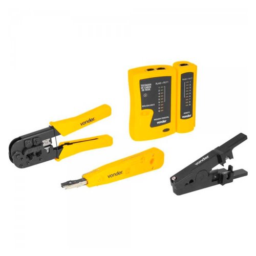 Testador de Cabos de Rede RJ11, RJ12, RJ45 com Acessórios - Vonder