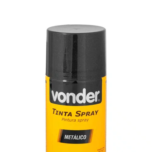 Tinta em Spray Metálico Preto 350ml/250g - Vonder