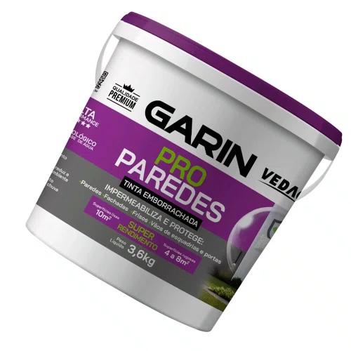 Tinta Emborrachada Impermeabilizante Pro Paredes Branca 3.6KG - GARIN