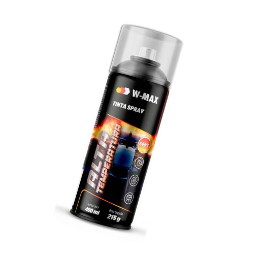 Tinta Spray Acrílica W-Max Preto Fosco 400ML/215G - W-Max