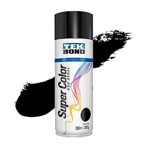 Tinta Spray Preto Brilhante Uso Geral 350ml/250g - TekBond