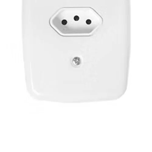 Tomada Dupla 2P + T com Placa Branca 10A 250V - Pluzie