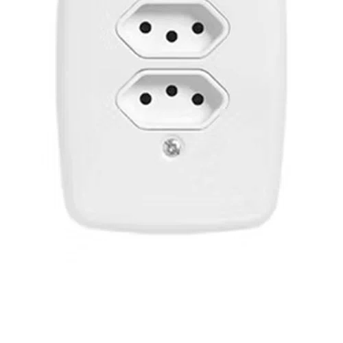 Tomada Dupla 4 x 2 2P + T com Placa Branca 10A 250V - Pluzie