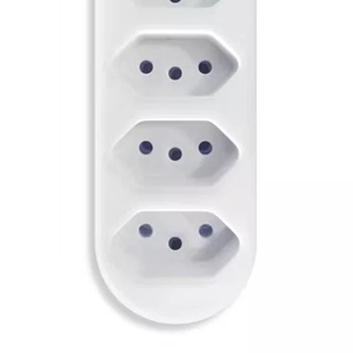 Tomada em Barra 4 Vias 2P + T 10A 250V Branco - Pluzie