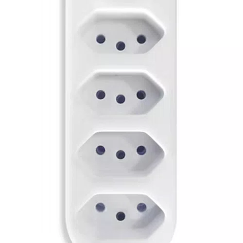 Tomada em Barra 4 Vias 2P + T 10A 250V Branco - Pluzie