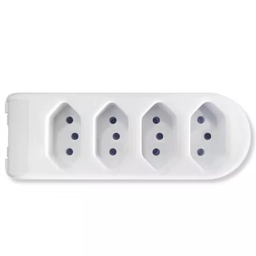 Tomada em Barra 4 Vias 2P + T 10A 250V Branco - Pluzie