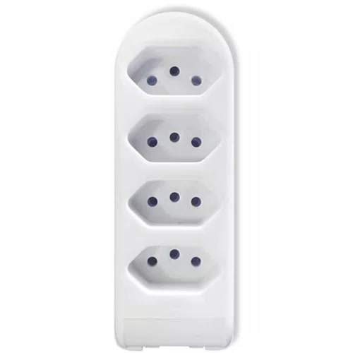 Tomada em Barra 4 Vias 2P + T 10A 250V Branco - Pluzie