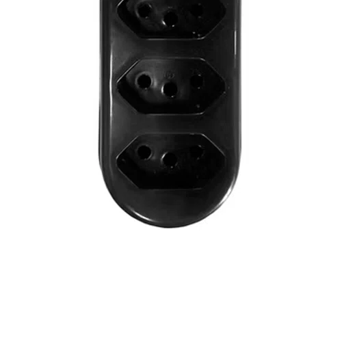 Tomada em Barra 4 Vias Preto 2P + T 10A 250V - Pluzie