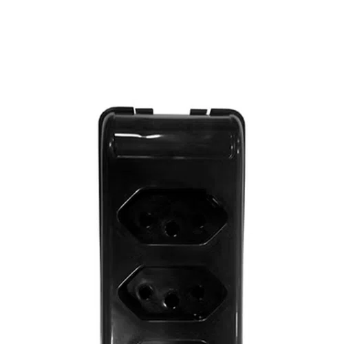 Tomada em Barra 4 Vias Preto 2P + T 10A 250V - Pluzie