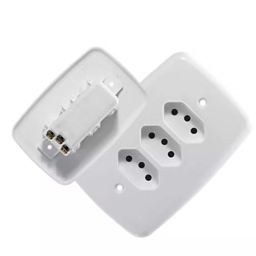Tomada Fácil - 3 Tomadas 2P 10A 250V - Pluzie