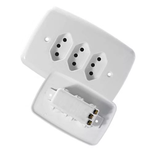 Tomada Fácil - 3 Tomadas 2P 10A 250V - Pluzie
