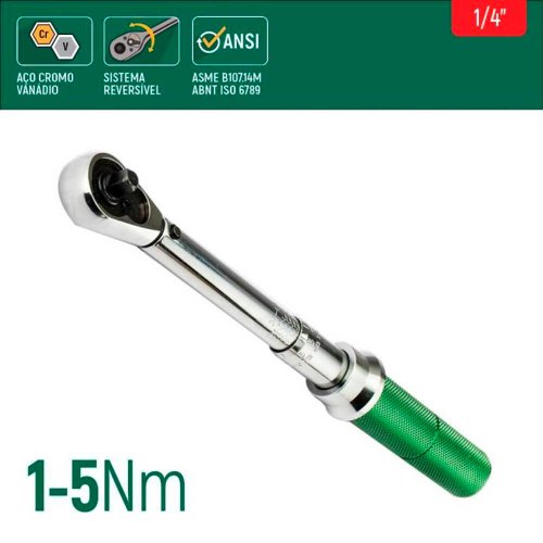 Torquímetro de Estalo 1/4" 1-5 Nm - Sata