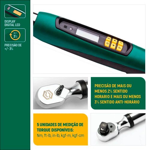 Torquímetro Digital de 1/2" 40-200Nm - Sata