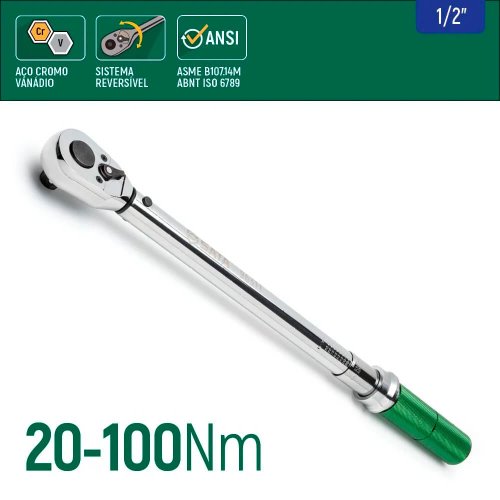Torquímetro Estalo 1/2" 20-100 Nm - Sata