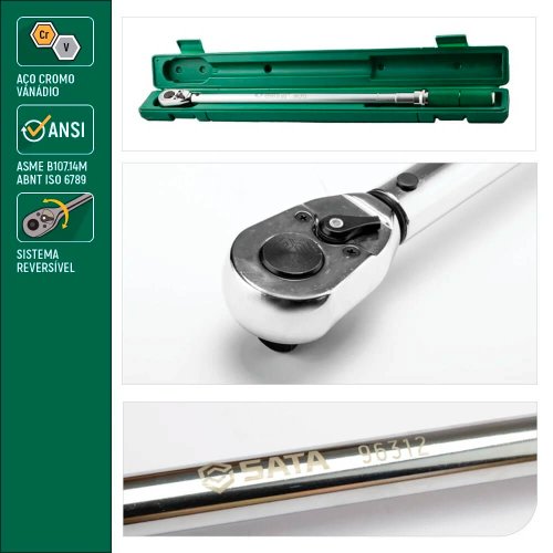 Torquímetro Estalo 1/2" 40-200 Nm - Sata