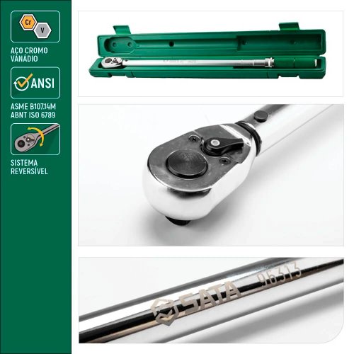 Torquímetro Estalo 1/2" 60-340 Nm - Sata