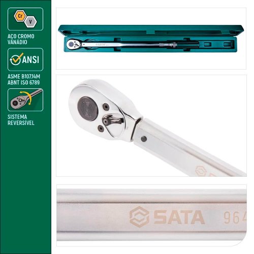 Torquímetro Estalo 3/4" 100-550 Nm - Sata