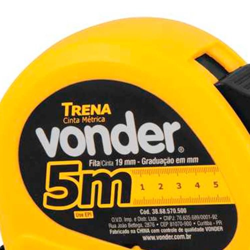 Trena Aço 5mx19mm Graduação mm - Vonder