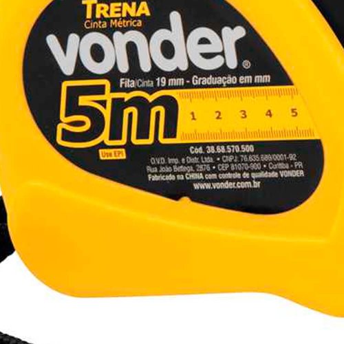 Trena Aço 5mx19mm Graduação mm - Vonder