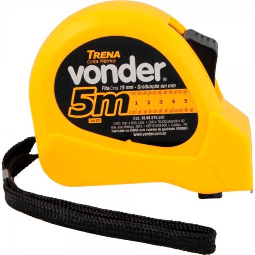 Trena Aço 5mx19mm Graduação mm - Vonder